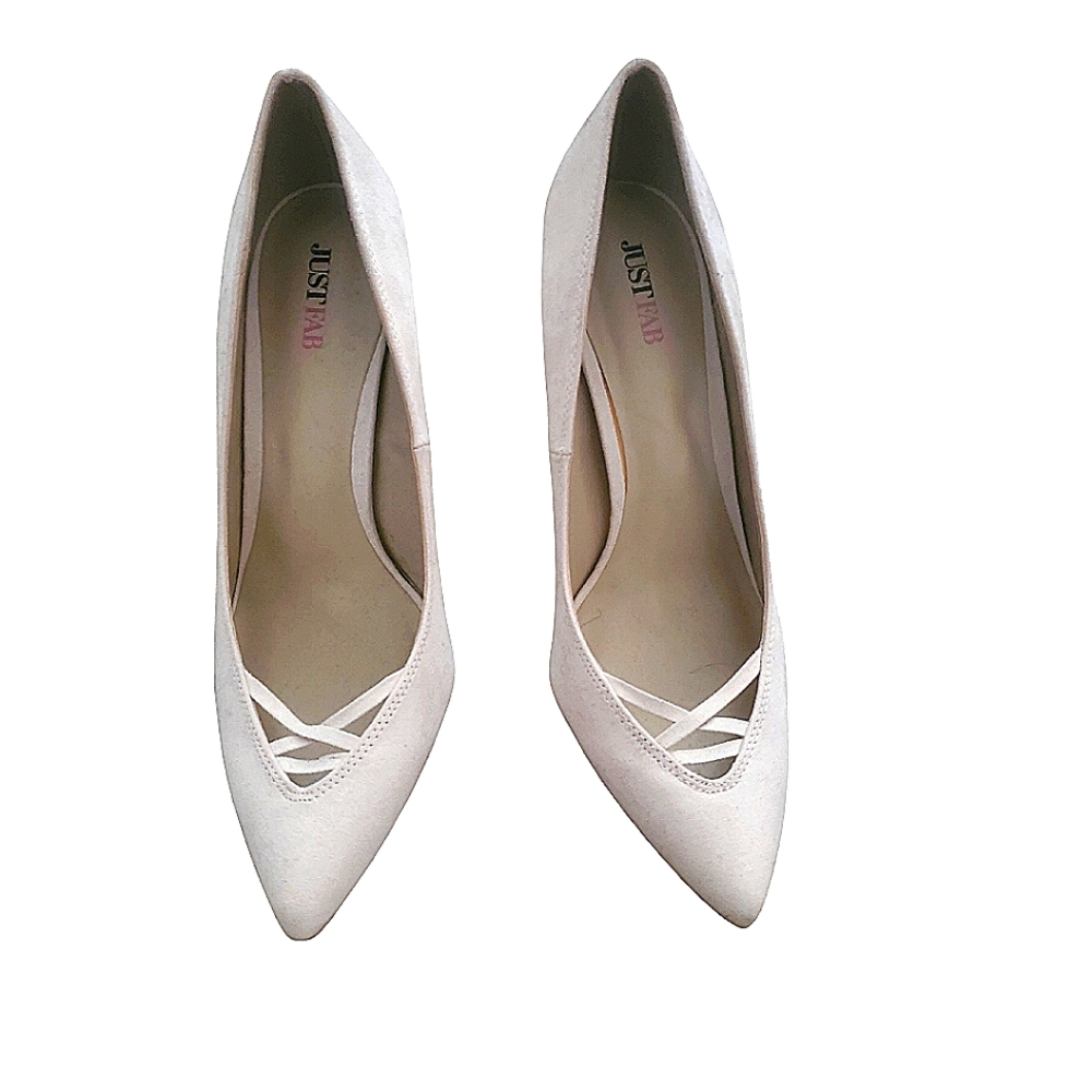 White heels from JustFab